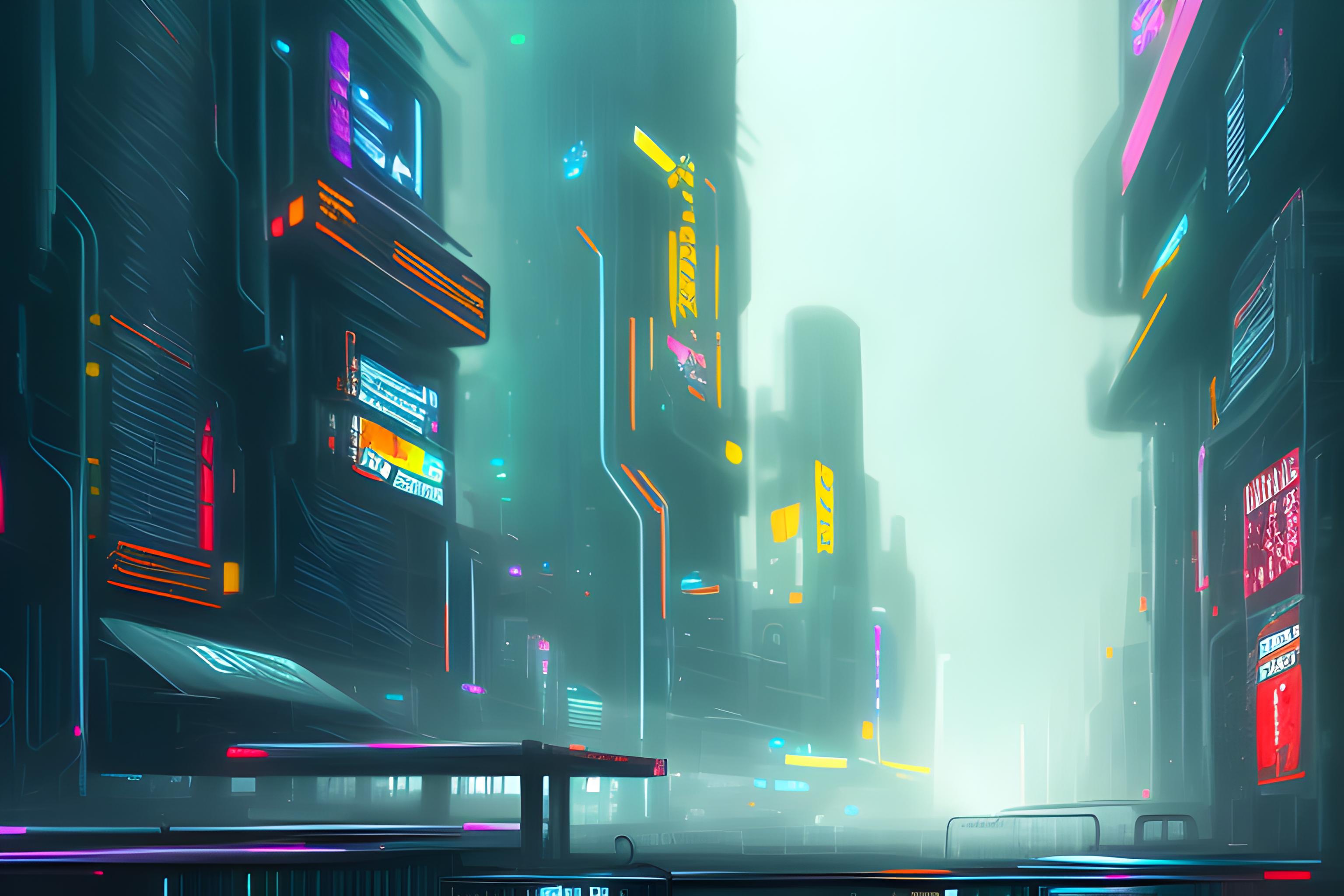 ciudad de cyberpunk de noche | Wallpapers.ai